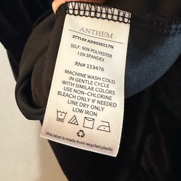 New ANTHEM Velvet V Neck Dress Women S Black Long Sleeve Ruffles Gothic - Picture 9 of 10